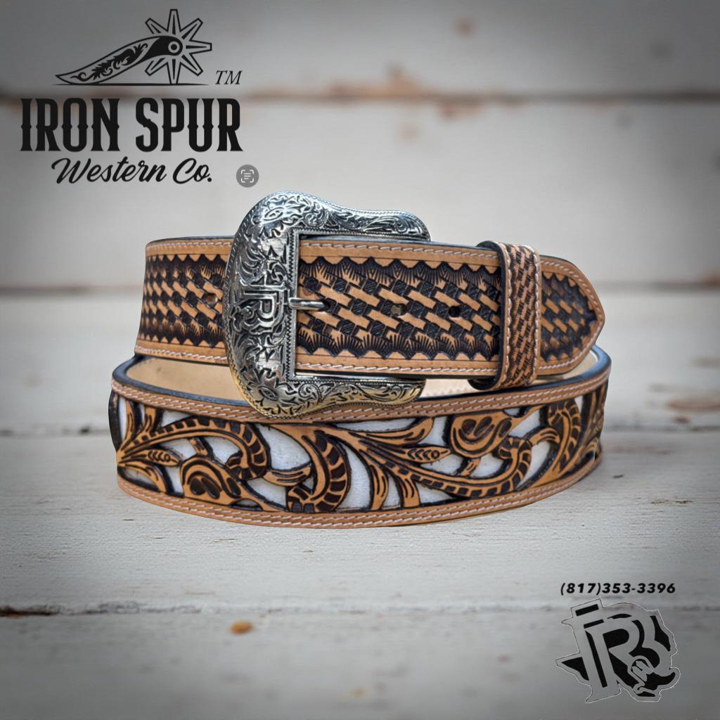 “ DALLAS “ |  2 INCH BELT IRON SPUR ™️ WETSERN BELT TOOLED LEATHER BELT