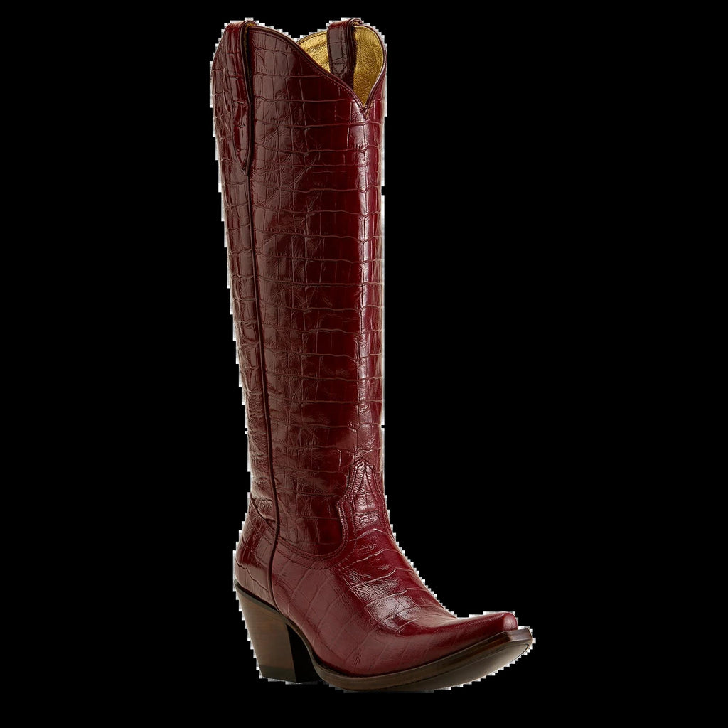 Ariat Ladies Luxe Croc Printed Red Western Casanova Boot 10063991