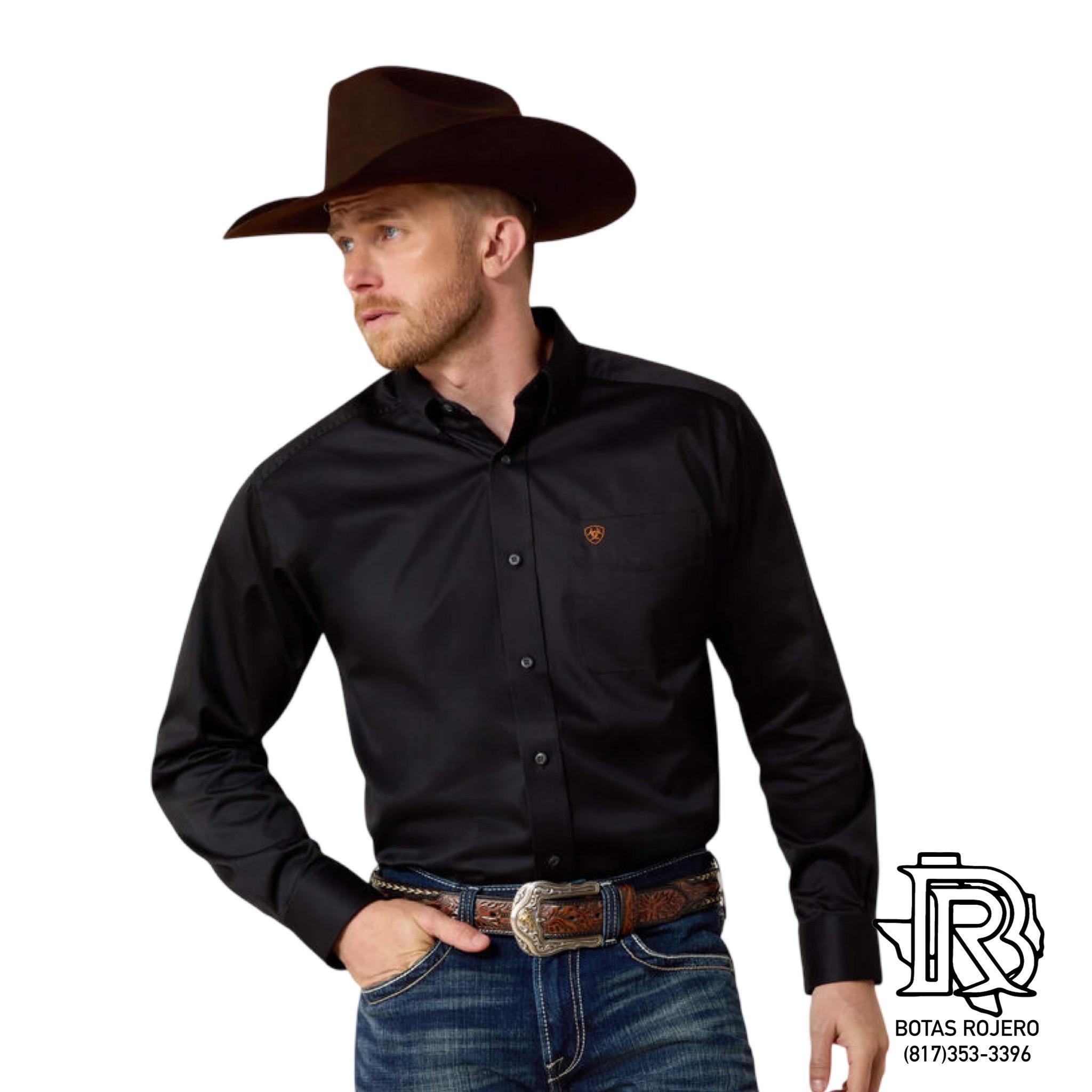 ARIAT MEN SHIRT | BLACK Team Logo Twill Shirt 10000502