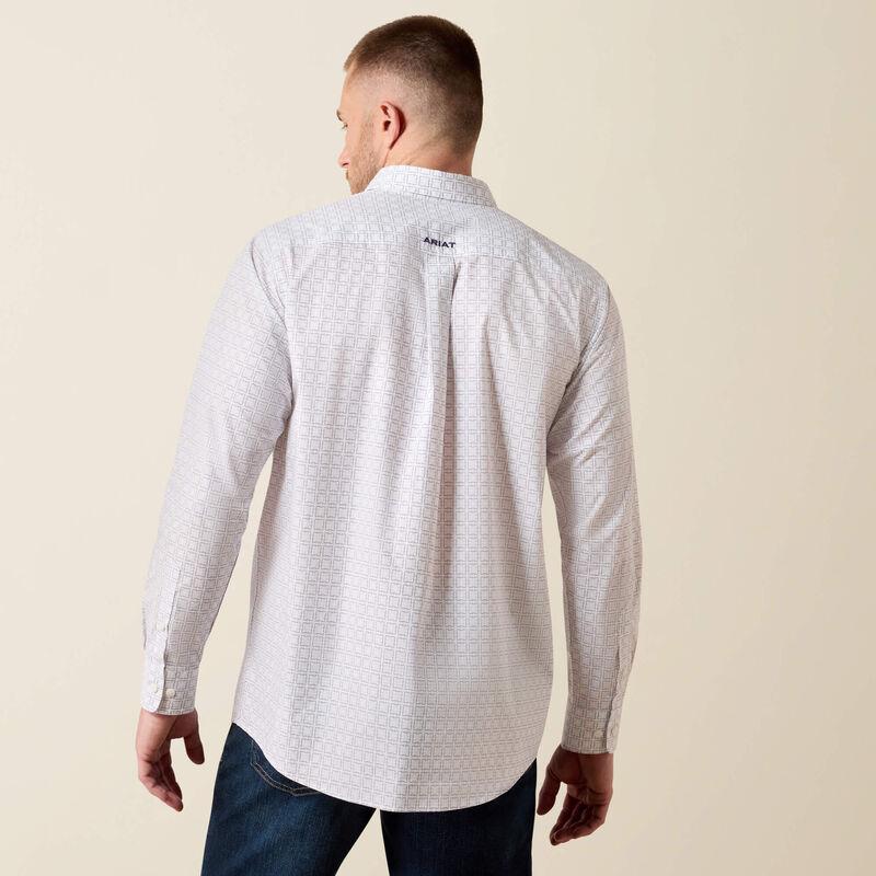 ARIAT MEN’S PACE WHITE GEOMETRIC PRINT LONG SLEEVE SHIRT | 10079421