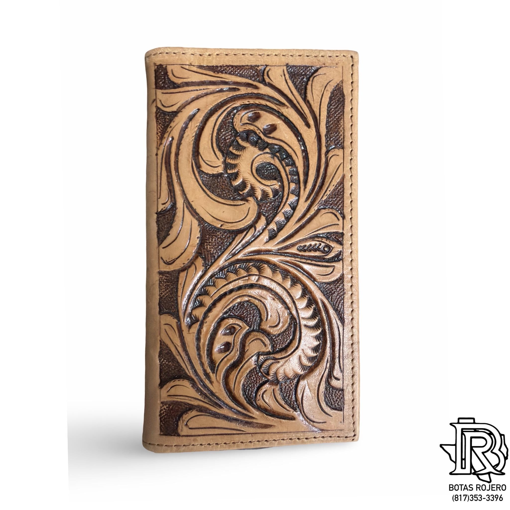 “ JONATHAN  “ | MEN BI FOLD WESTERN TOOLED LEATHER WALLET