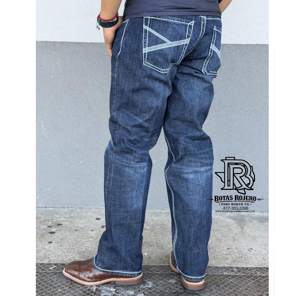 03 | IRON SPUR DARK BLUE BOOTCUT MEN WESTERN JEANS 100% COTTON
