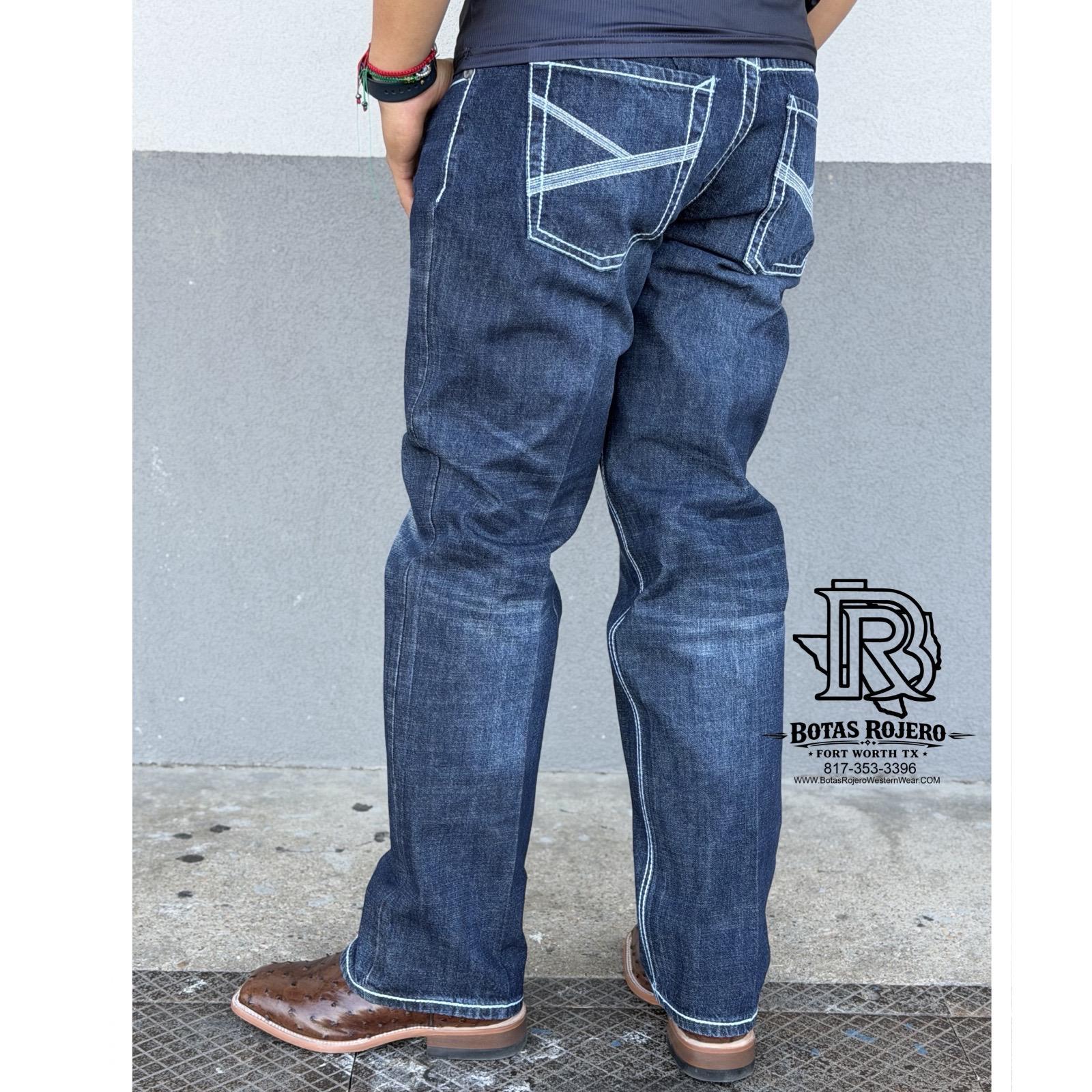 03 | IRON SPUR DARK BLUE BOOTCUT MEN WESTERN JEANS 100% COTTON