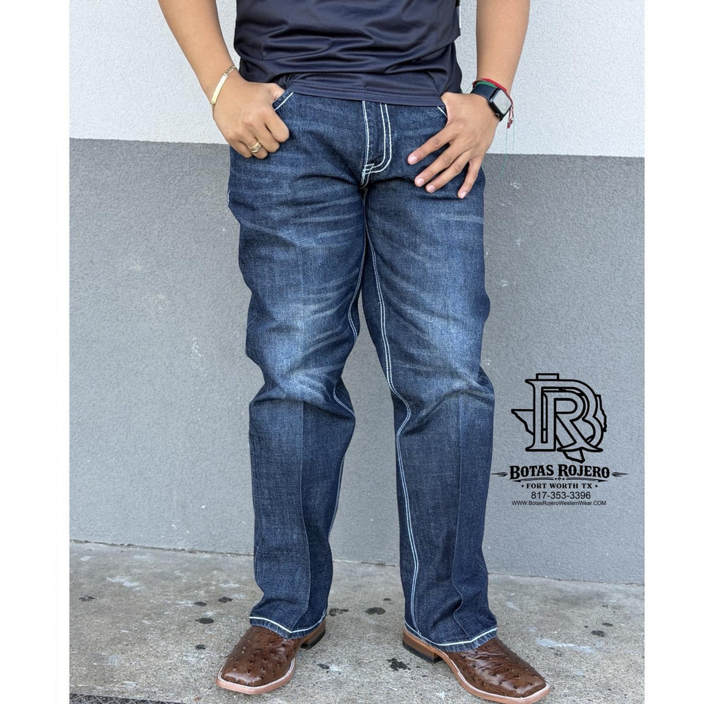 03 | IRON SPUR DARK BLUE BOOTCUT MEN WESTERN JEANS 100% COTTON
