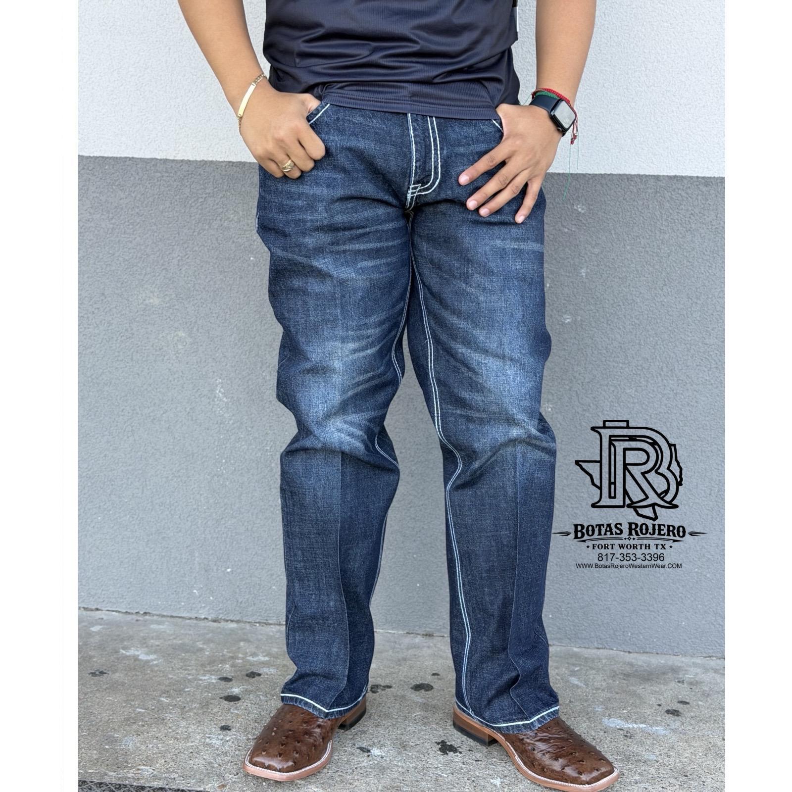 03 | IRON SPUR DARK BLUE BOOTCUT MEN WESTERN JEANS 100% COTTON
