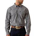 Ariat Men's Pro Series Theron Grey Stripe Pearl Snap Shirt| 10071725