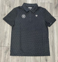 ROCK & ROLL MEN’S GEO ALLOVER PRINTED BLACK POLO | BM51T08331
