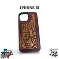 “ FLINT “ | IPHONE 15 TOOLED LEATHER CASE RED
