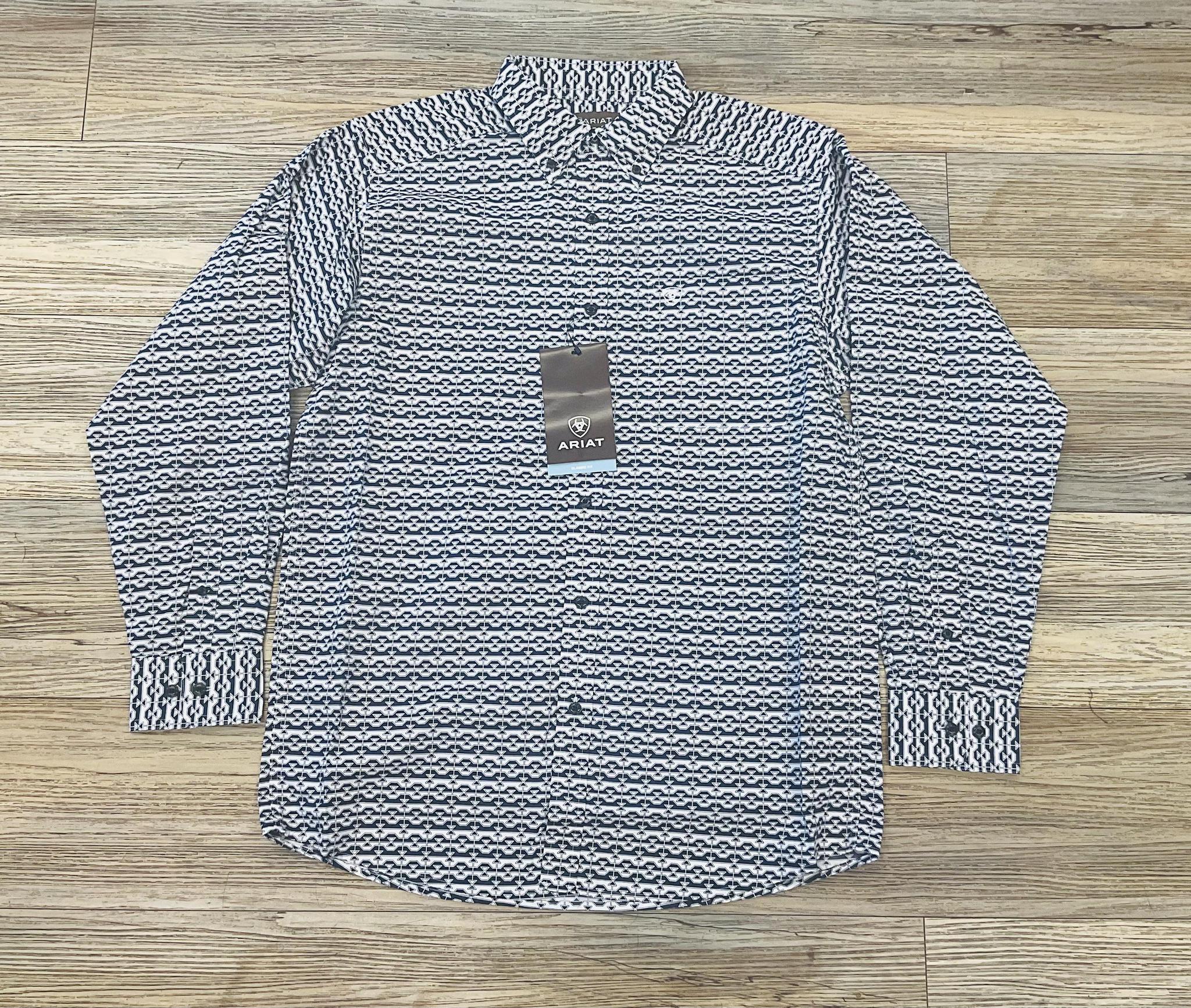 MENS ARIAT PATTON LONG SLEEVE BLACK SHIRT| 10053924