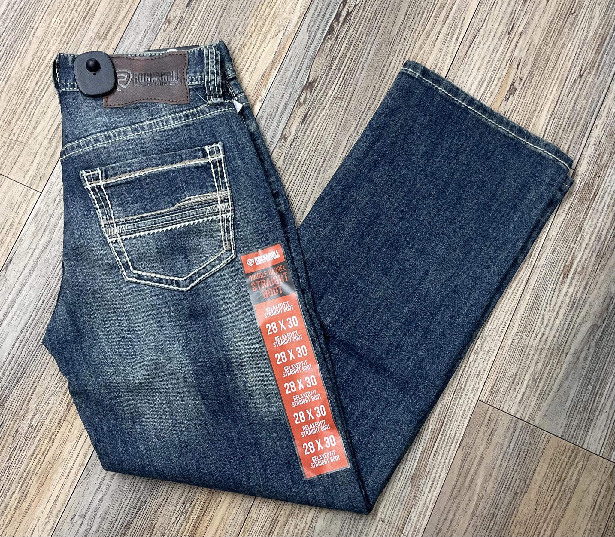 ‘’Jason’’ Men’s Rock & Roll Dark Vintage Relaxed Fit Straight Boot Jeans | BM0SD07354