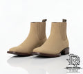 LOS ALTOS BOTINES CHARROS COLOR BEIGE PUNTA CUADRADA