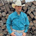 MEN'S WRANGLER® 20X® COMPETITION PERFORMANCE LONG SLEEVE BUTTON DOWN PRINT SHIRT