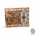 “ Damian  “ |IRON SPUR WESTERN CO. MEN BI FOLD WESTERN TOOLED LEATHER WALLET BEADED