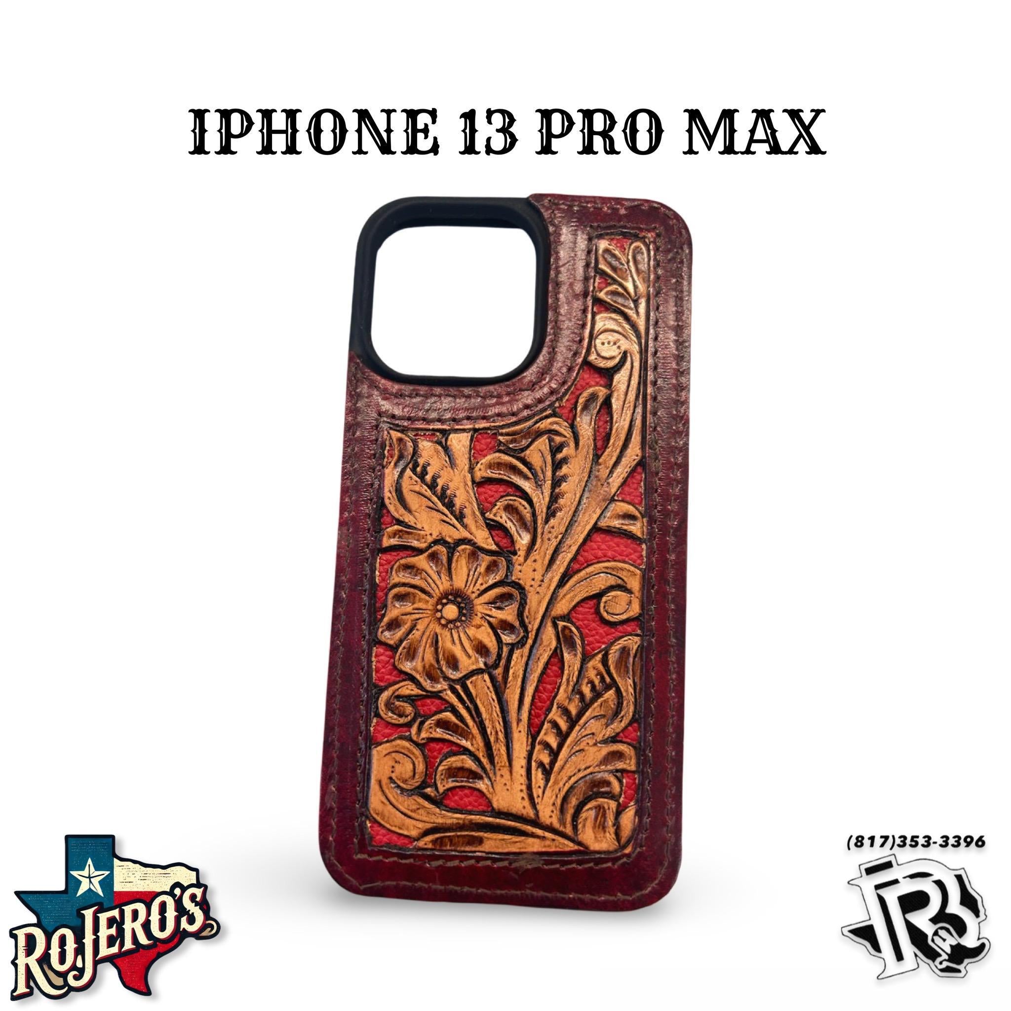 “ FLINT “ | IPHONE13 PRO MAX TOOLED LEATHER CASE RED