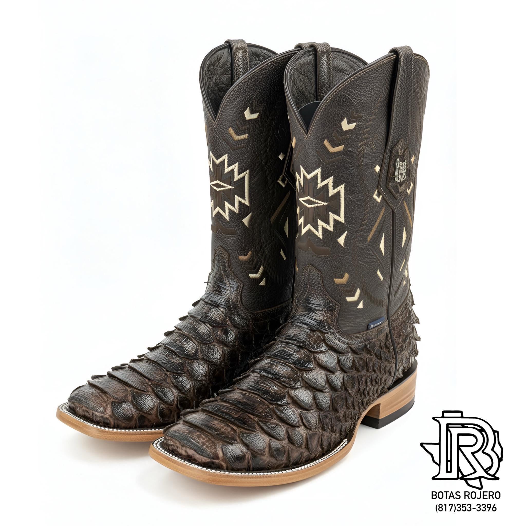 ‘’CHARLIE ’’ MENS BROWN  PYTHON PRINTED BOOTS