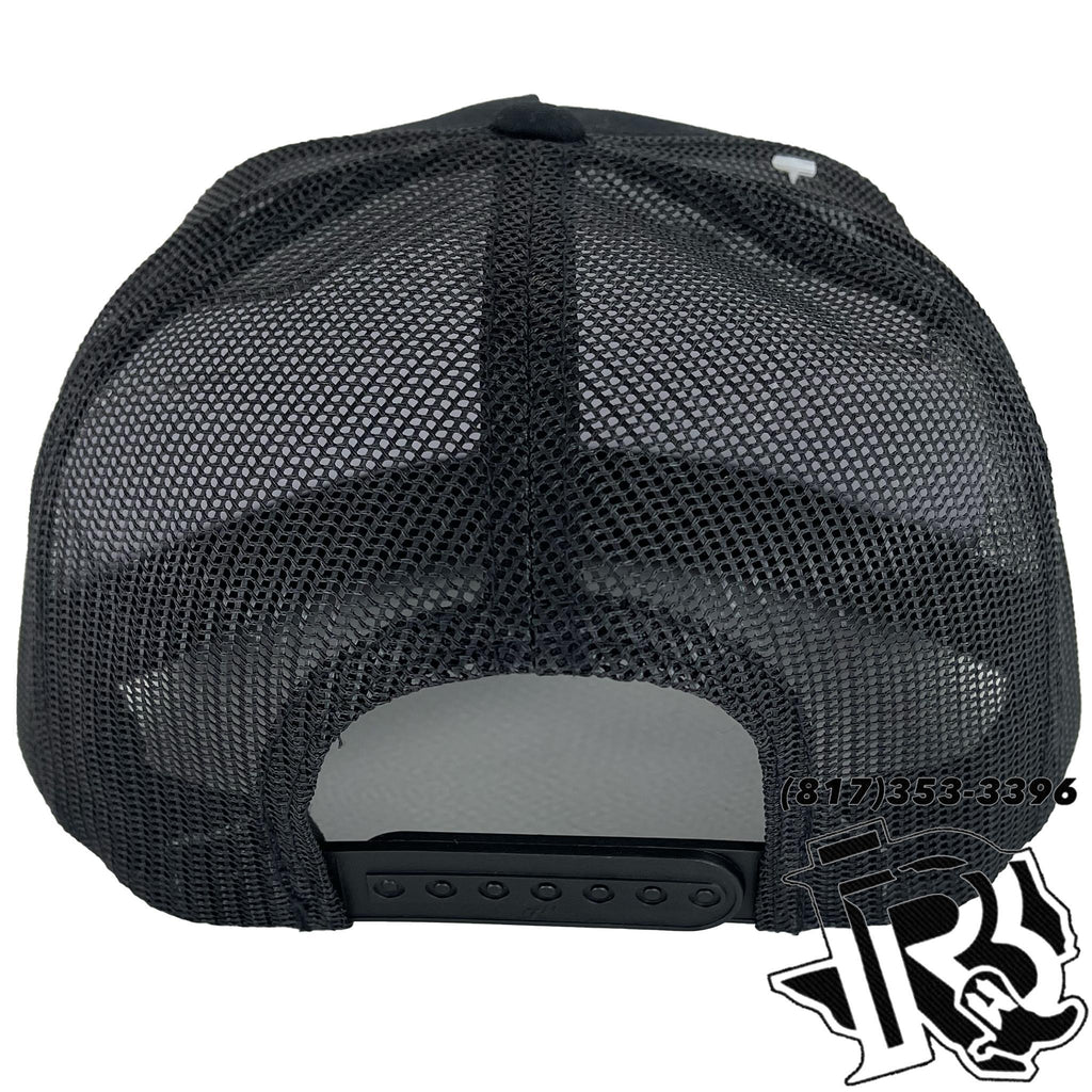 “KYLE” | BR TOOLED LEATHER PATCH CAP BLACK/BLACK
