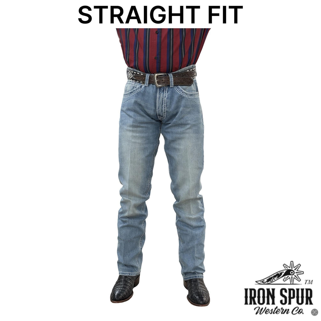 07 | Iron Spur Men’s Straight-Leg Western Jeans – Light Wash
