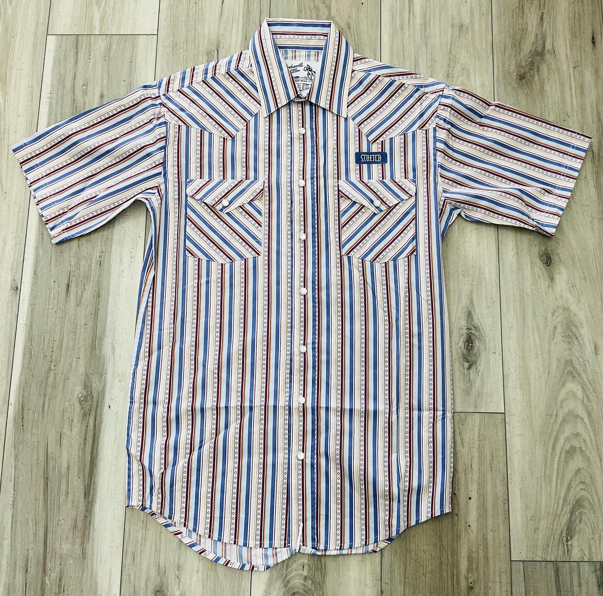 ROCK & ROLL MEN’S BLUE SNAP SHORT SLEEVE SHIRT | PMN3S08902