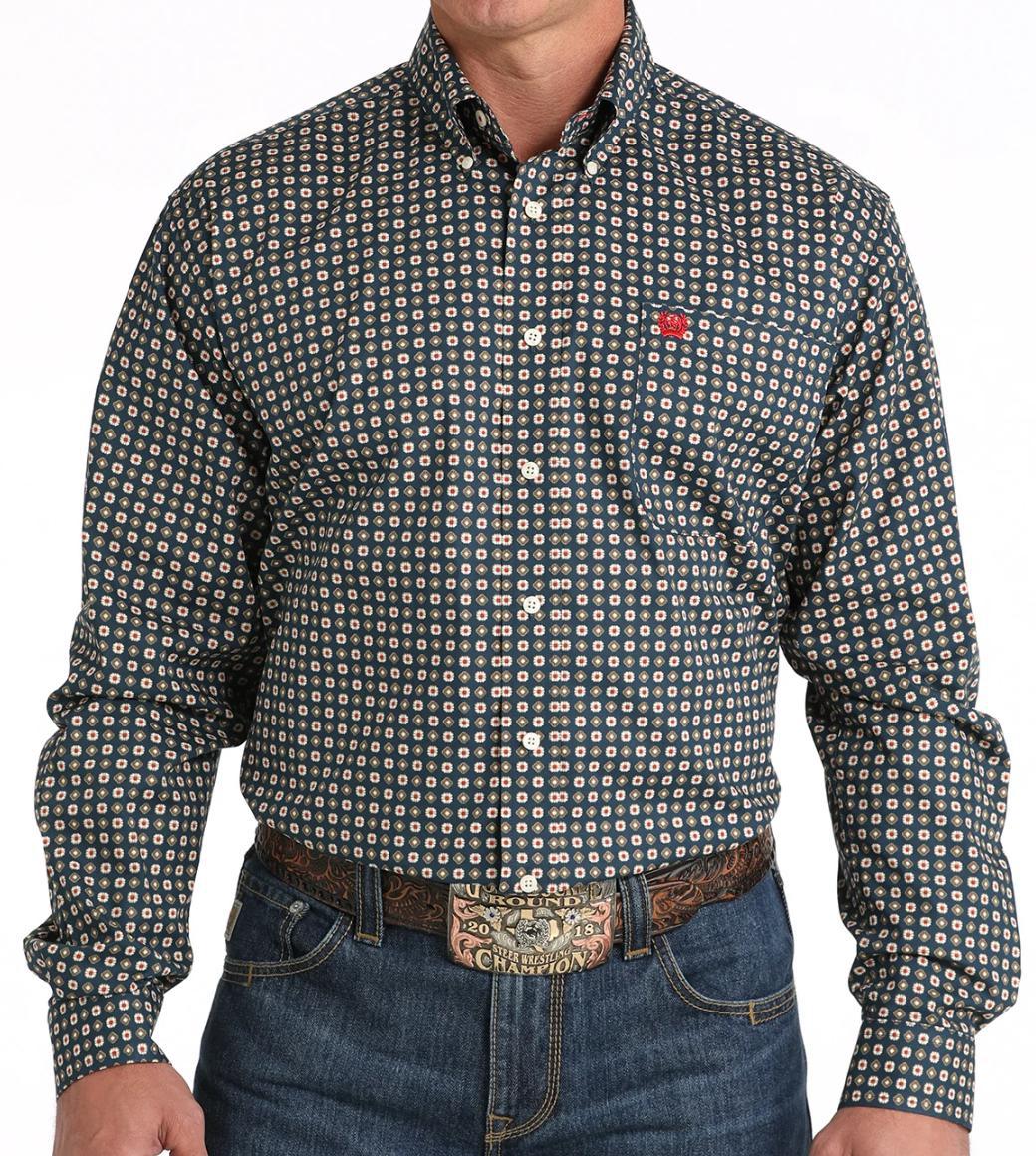 MENS CINCH NAVY LONG SLEEVE SHIRT | MTW1105808