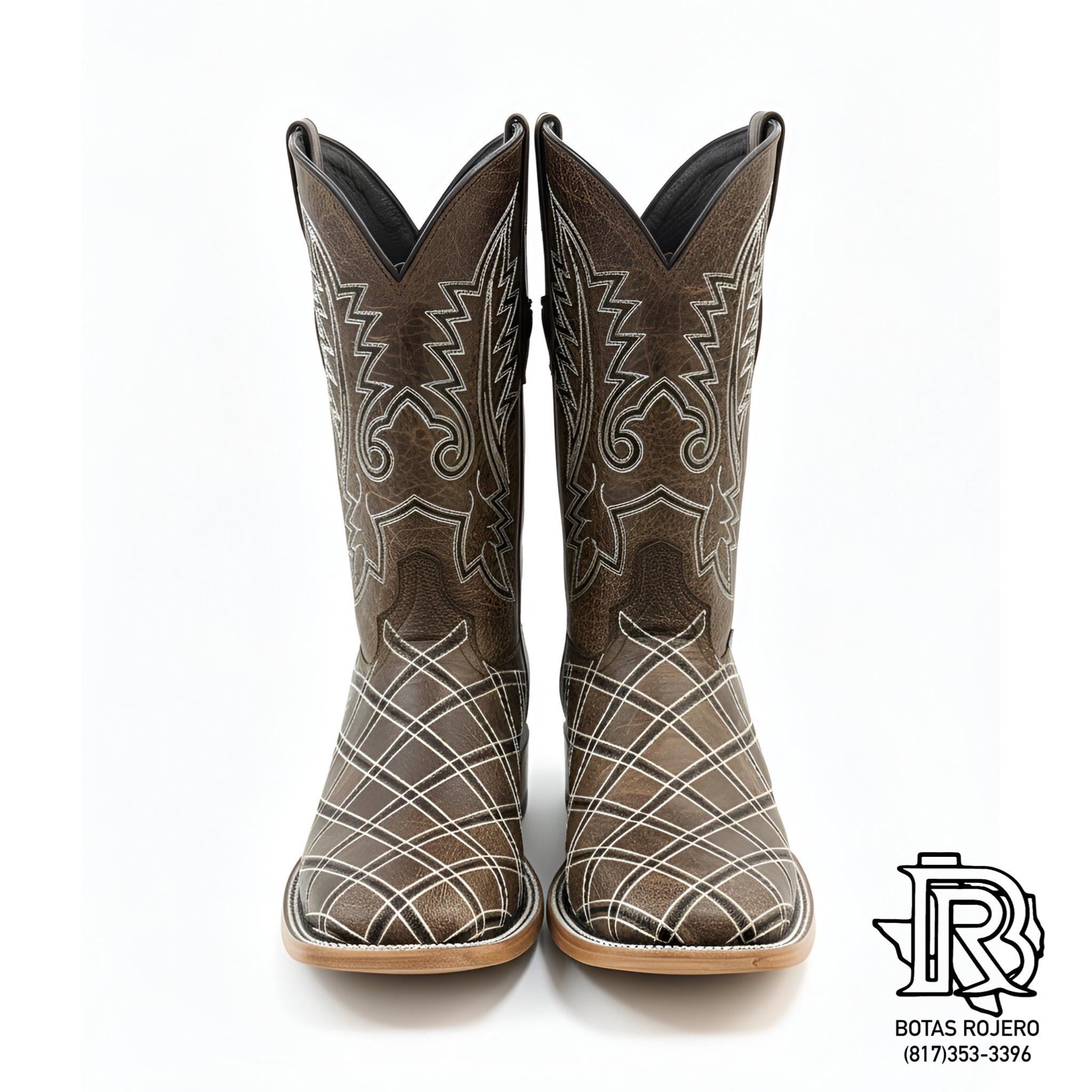 “Riley” Men’s Palmas / Rombos Pattern Western Boots