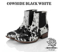 BOTIN CHARRO COLOR NEGRO Y BLANCO PUNTA CUADRADA