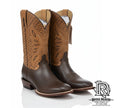 “ EL GANADERO “ - BROWN TAN WESTERN CUTTER TOE MEN WESTERN BOOTS