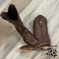 “ Theo “ | YOUTH WESTERN PIRARUCU SQUARE TOE BOOTS BROWN