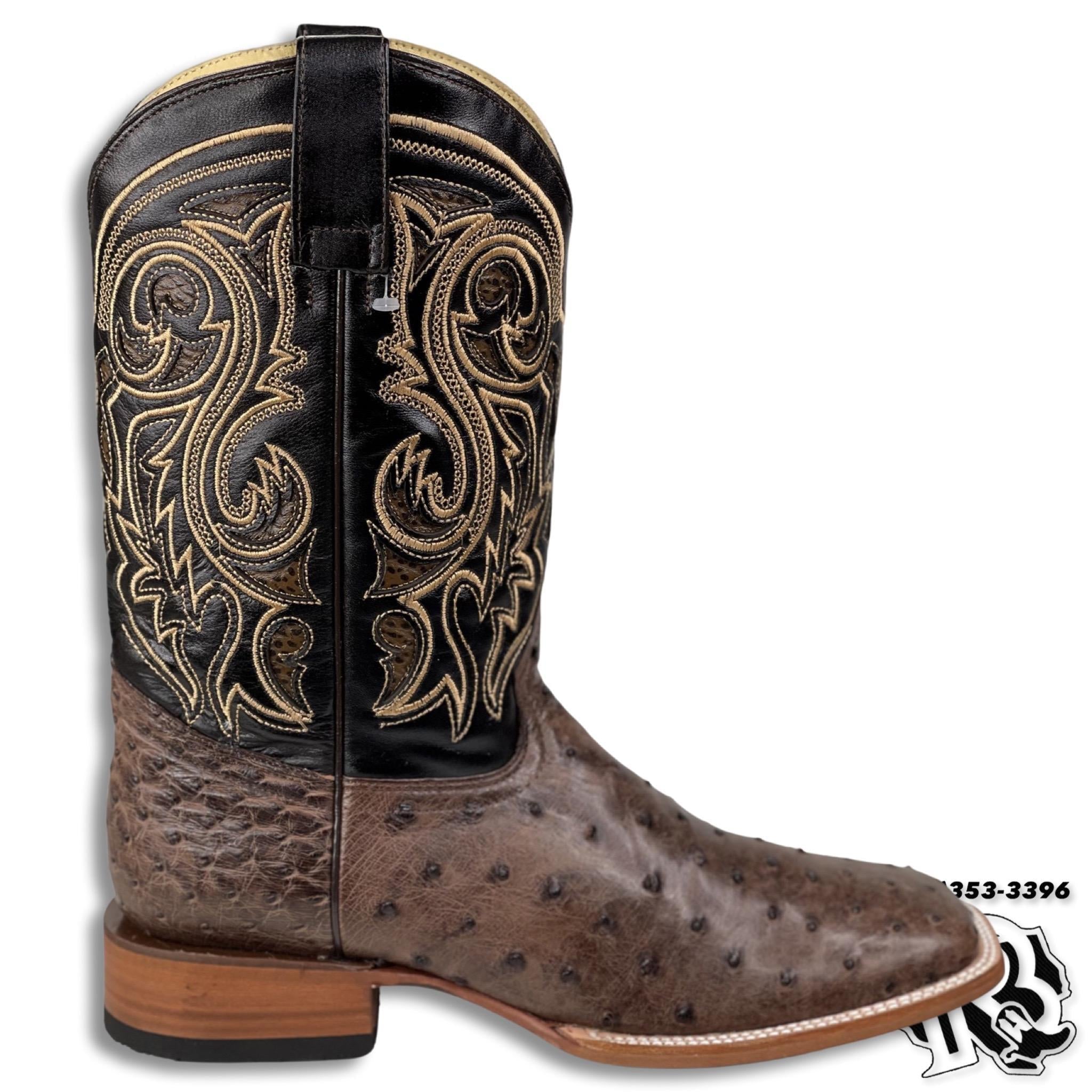 -OSTRICH TABACO ORIGNAL | MEN WESTERN SQUARE TOE BOOT ARANGO