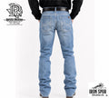 06 | Slim Straight Leg Iron Spur Men’s  Western Jeans – Light Blue | 100% Cotton Denim