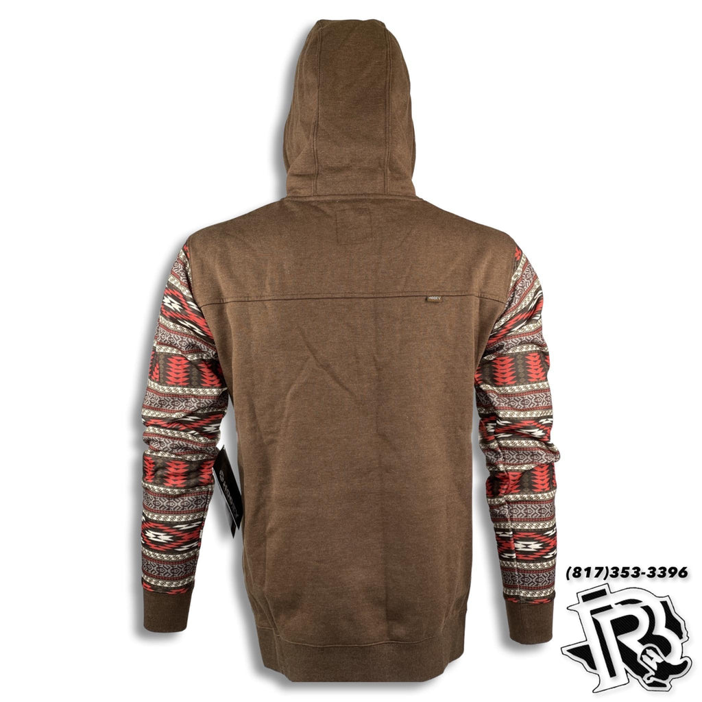AZTEC RED | HOOEY BROWN SWEATER WITH HOODIE