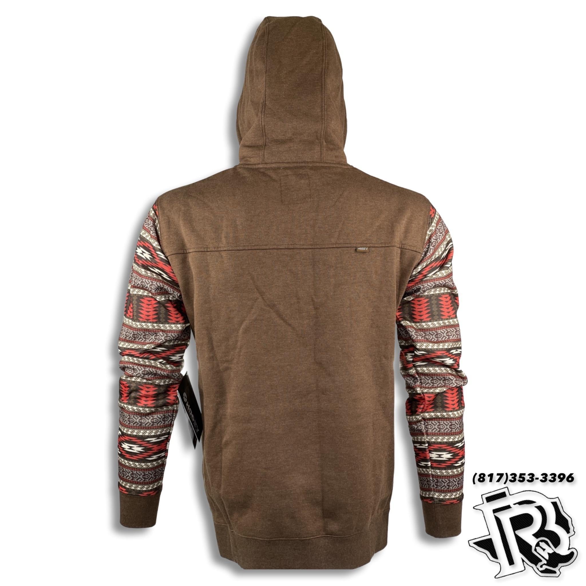 AZTEC RED | HOOEY BROWN SWEATER WITH HOODIE