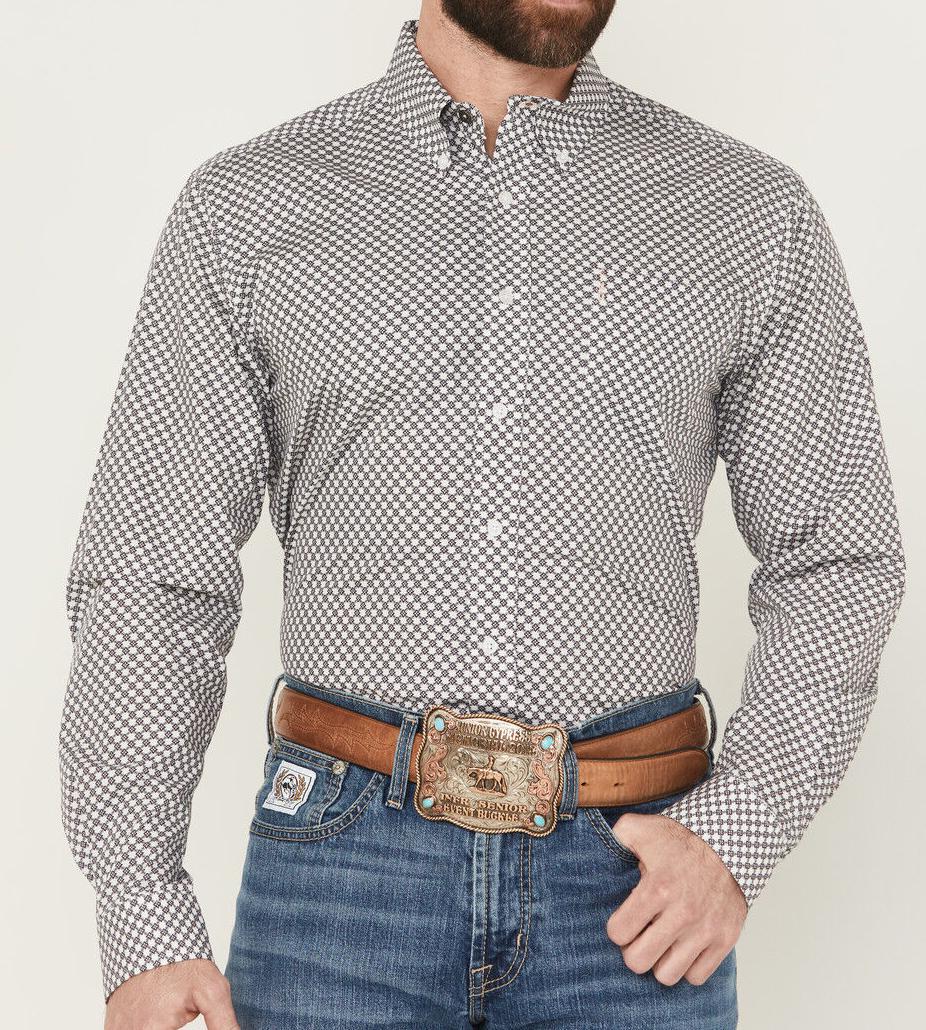 CINCH MENS WHITE MODERN LONG SLEEVE SHIRT | MTW1347129