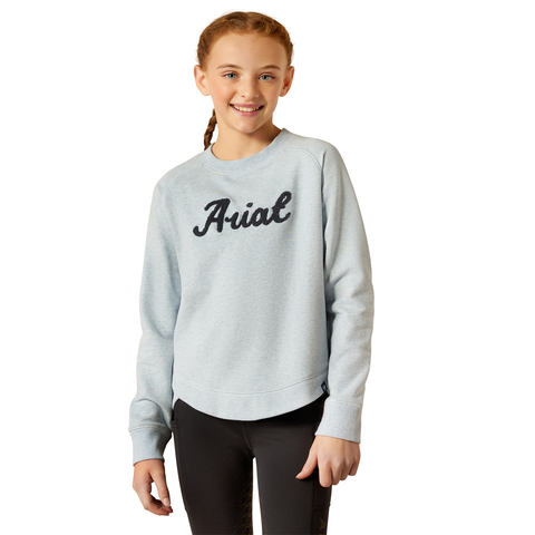 ARIAT YOUTH BENICIA SWEAT SHIRT CERULEAN HEATHER |10052754