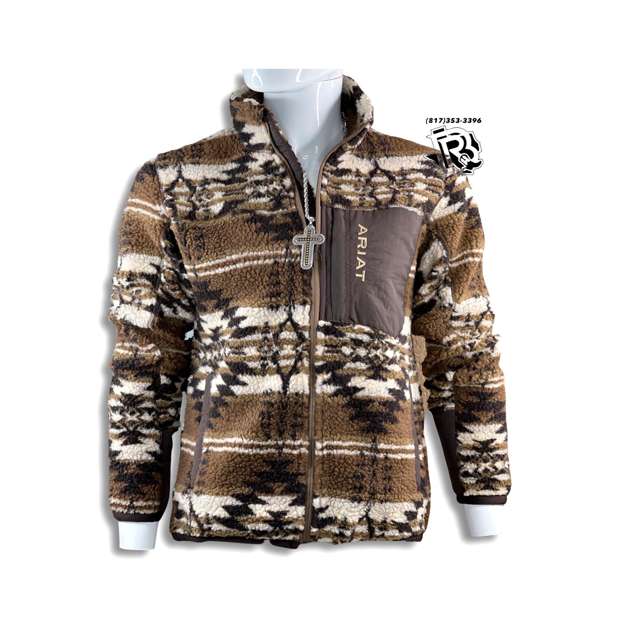 “ Gary “ | Men Western Aztec Sweater Brown Zip Up Ariat 10041410