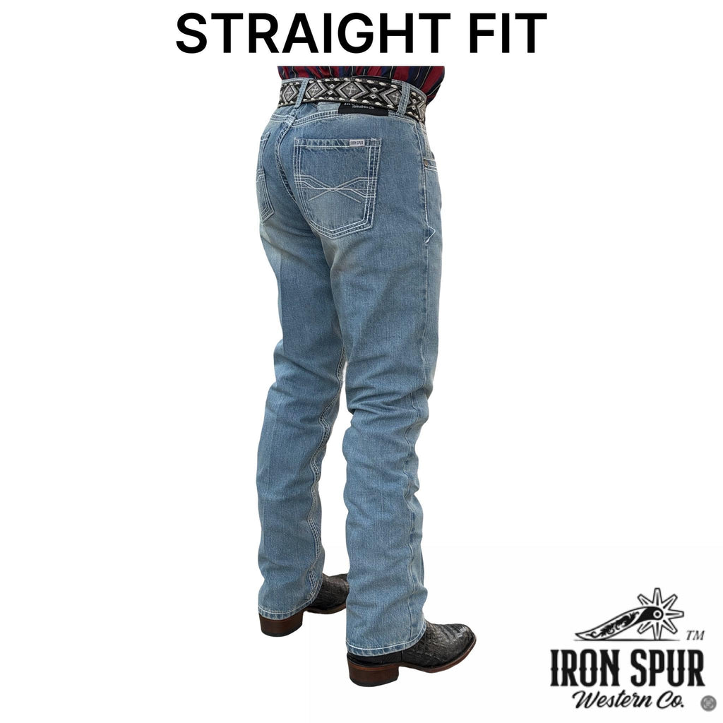 07 | Iron Spur Men’s Straight-Leg Western Jeans – Light Wash