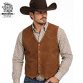MEN WESTERN BROWN VEST SUEDE