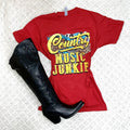 "Country music junkie" Red T Shirt