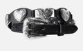 Nocona Western Belt Womens Linked Heart Concho Black| N320008301