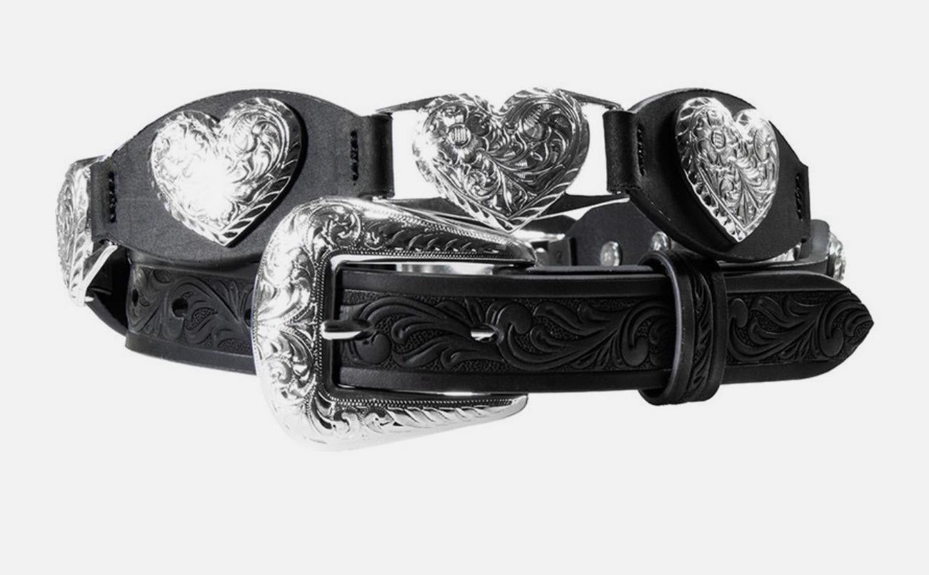 Nocona Western Belt Womens Linked Heart Concho Black| N320008301