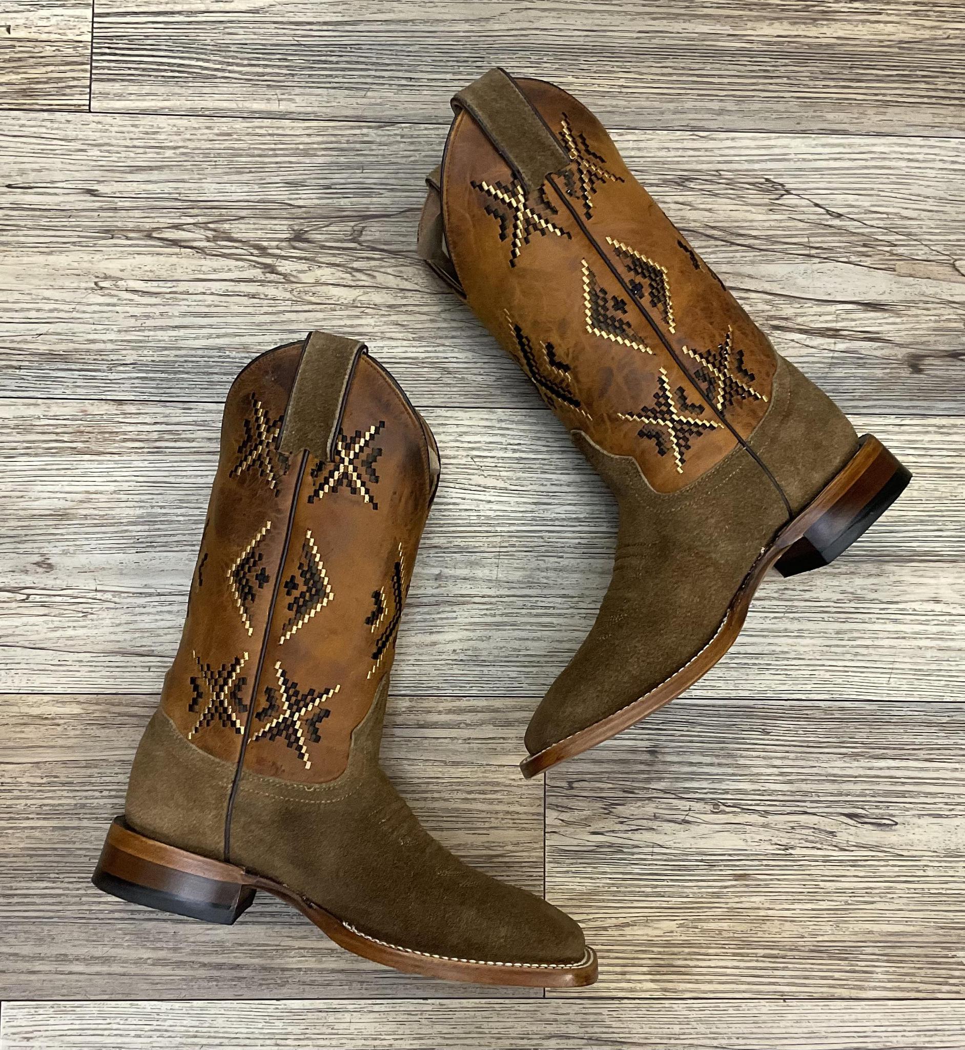 ‘’OWEN’’ AMERICAN PRO BULL CAMEL ROUGH OUT  BOOTS |THR219