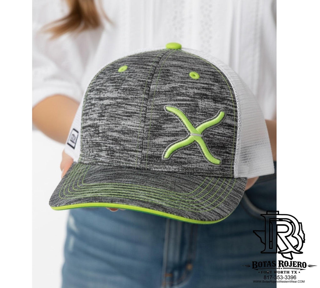 XC-136 TWISTED X CAPS NEON GREEN SNAP BACK