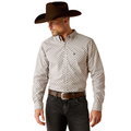 MENS ARIAT CARIO FITTED GREY BLUE LONG SLEEVE SHIRT | 10054080