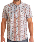 Mens Panhandle short sleeve Blue Snap Shirt | TMN3S05715