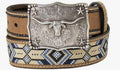 3D Western Belt Boys Embroidery Southwestern Inlay Longhorn |D120003002