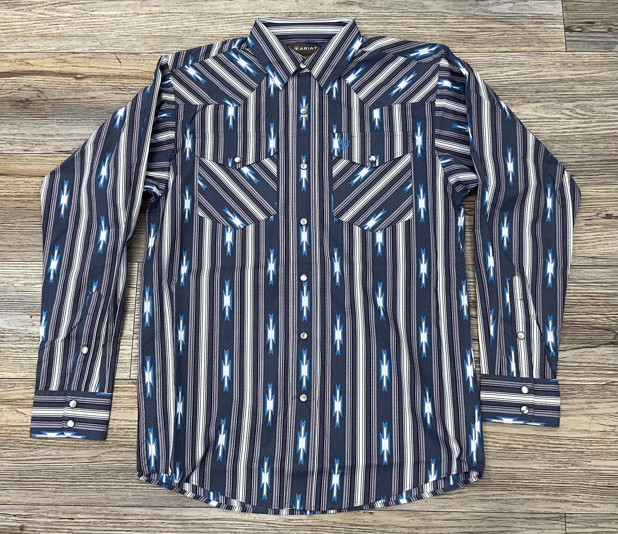 MENS ARIAT CALLAHAN GREY LONG SLEEVE SHIRT | 10054077