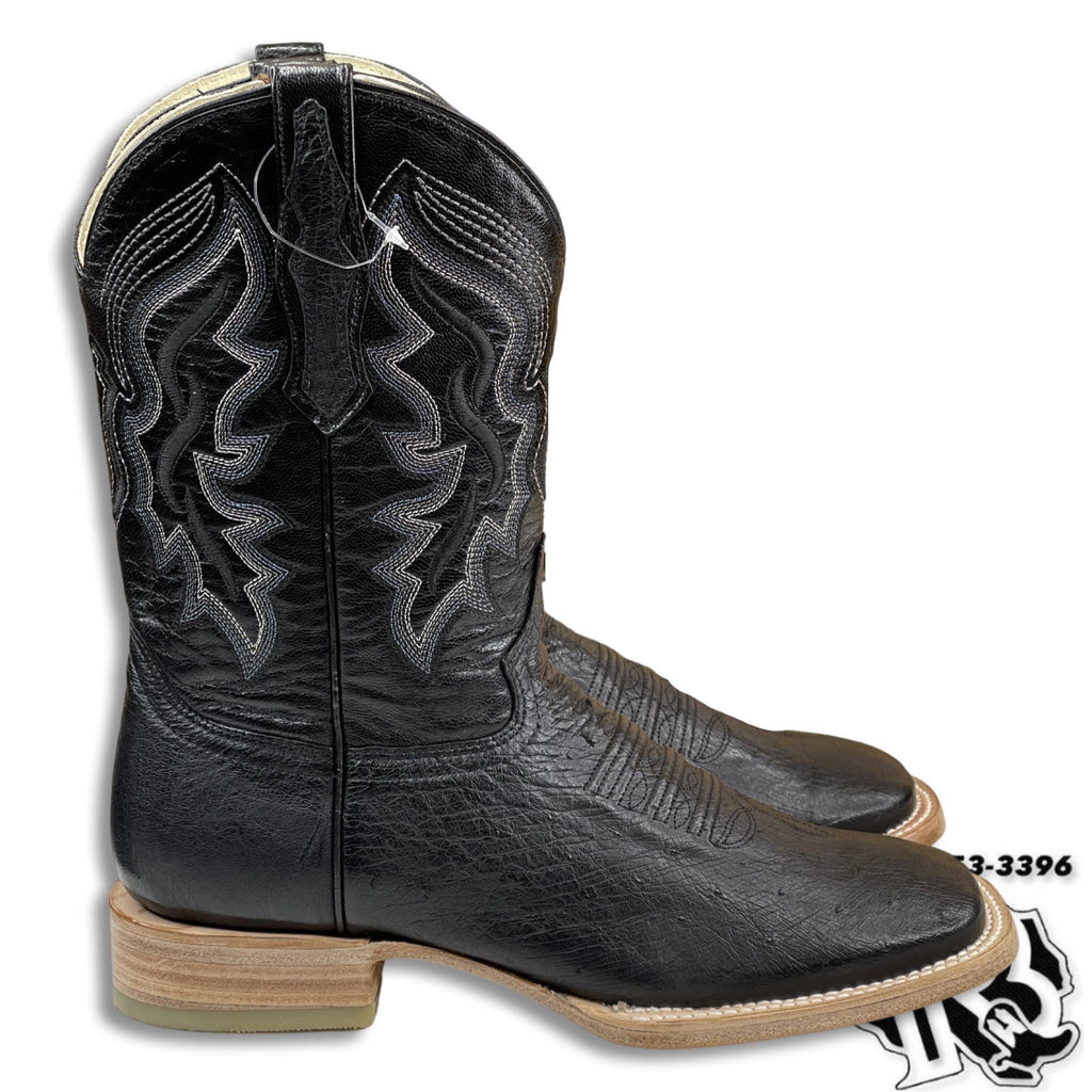ORIGINAL SOFT OSTRISH | MEN BLACK WESTERN SQUARE TOE BOOTS