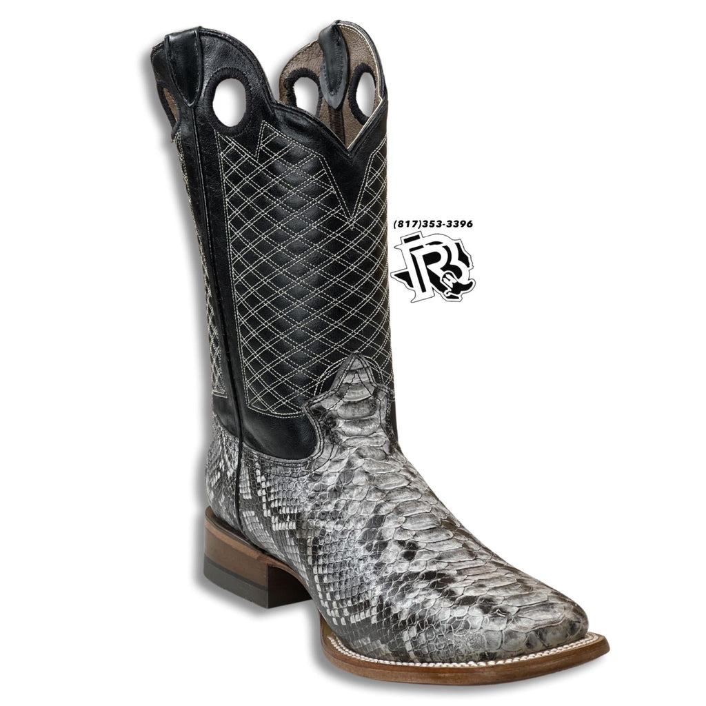 -PYTHON NATURAL PRINT | MEN WESTERN SQUARE TOE BOOTS
