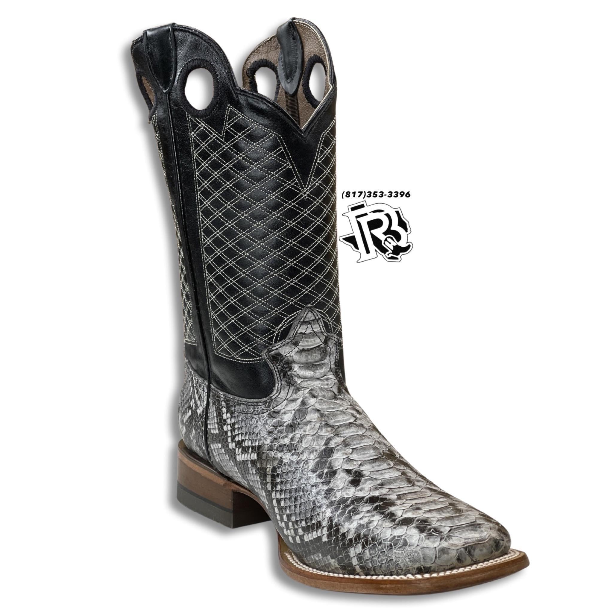 -PYTHON NATURAL PRINT | MEN WESTERN SQUARE TOE BOOTS