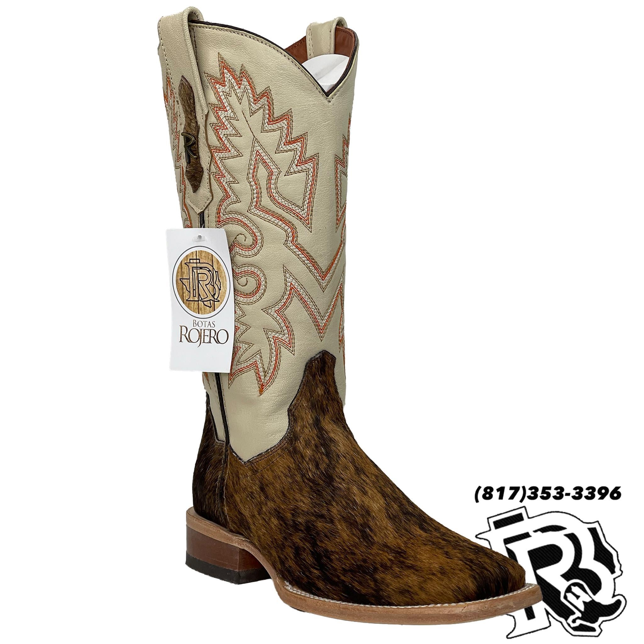 WOMEN COWHIDE BOOTS | SQUARE TOE BROWN COWHIDE