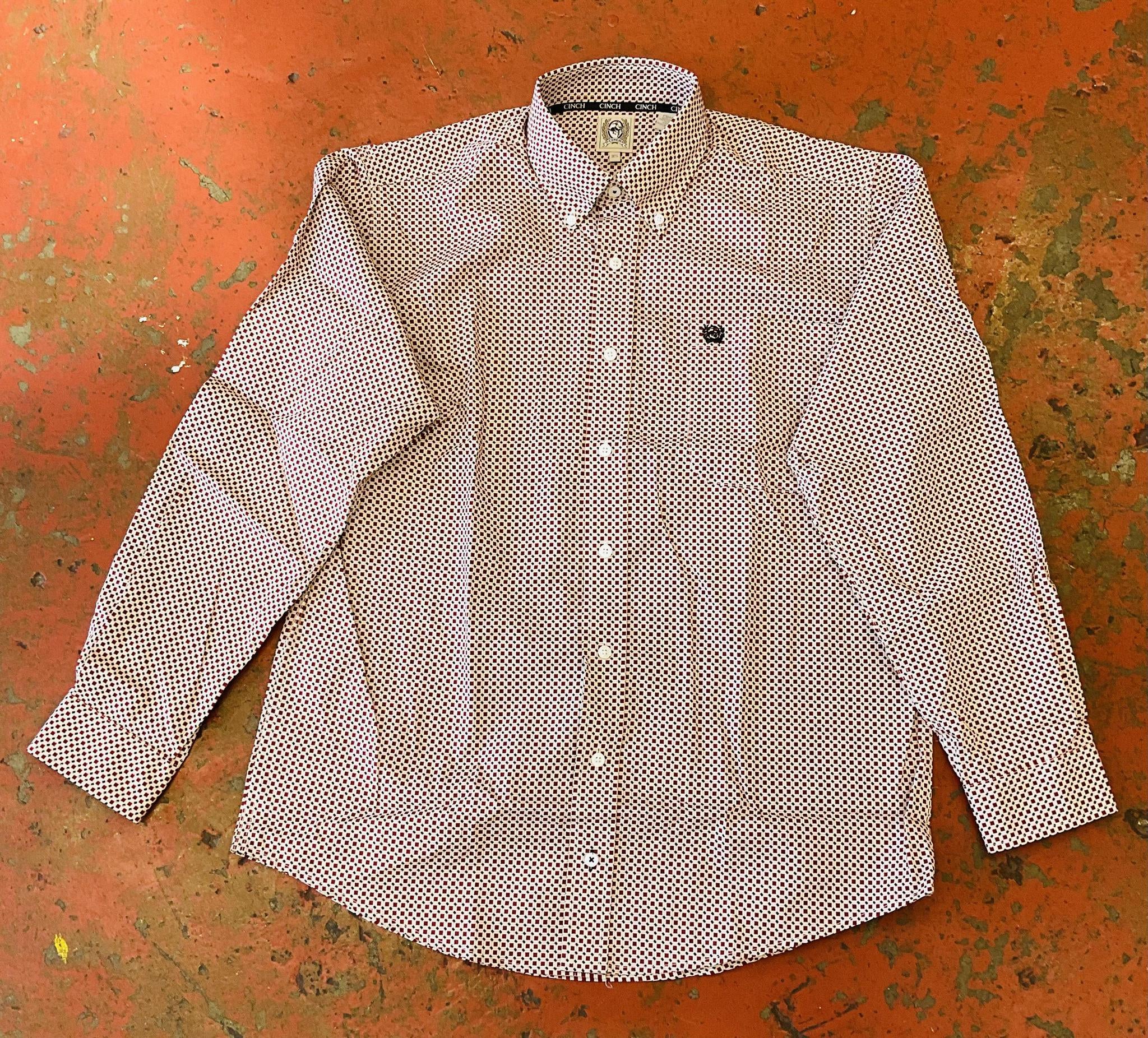 MENS long sleeve printed burgundy shirt | MTW1105530